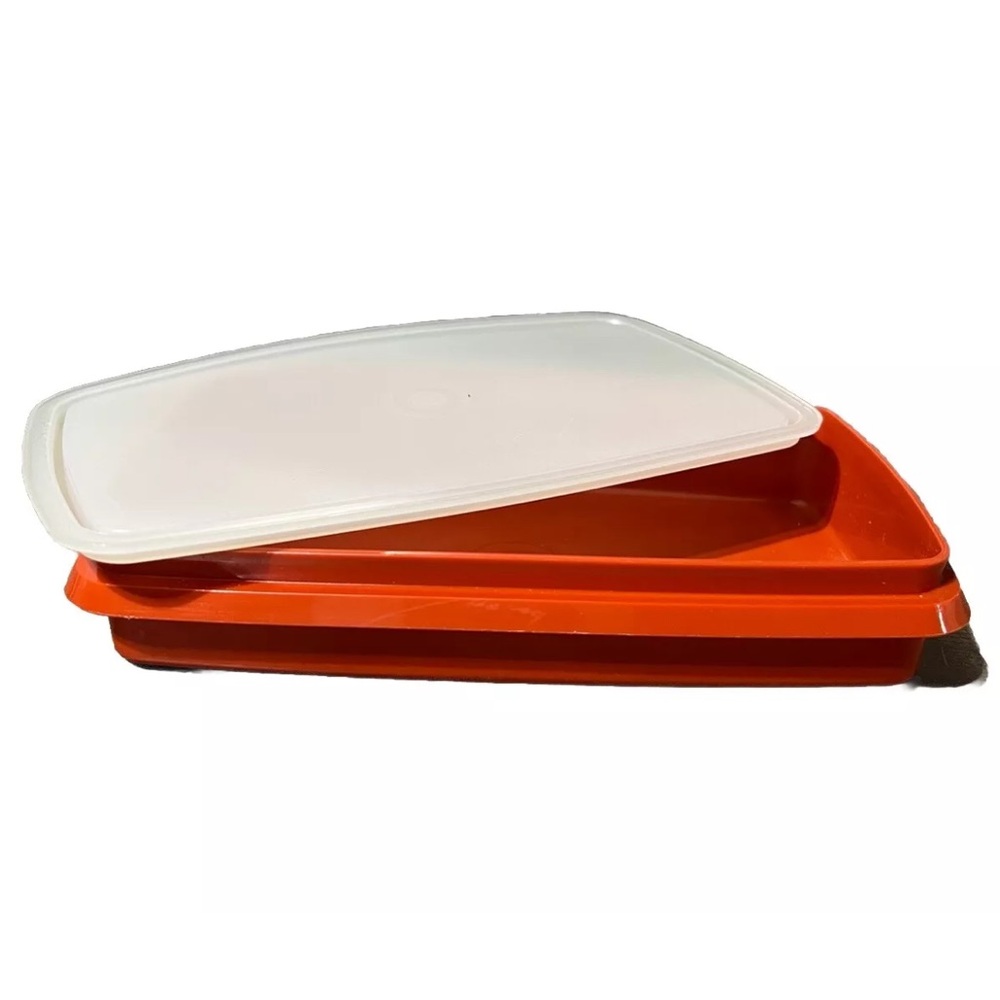 Vintage Tupperware Paprika Deli Meat Hot Dog Leftovers Keeper With Lid 816-11